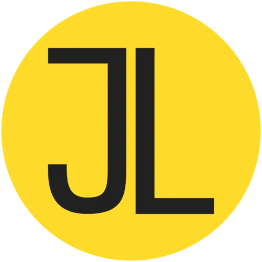 Logo initiales JL noir sur rond jaune - Jason Laroche