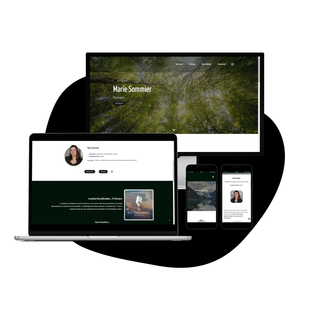 prestation web 5 Mockup site web Marie Sommier - entrepreneure