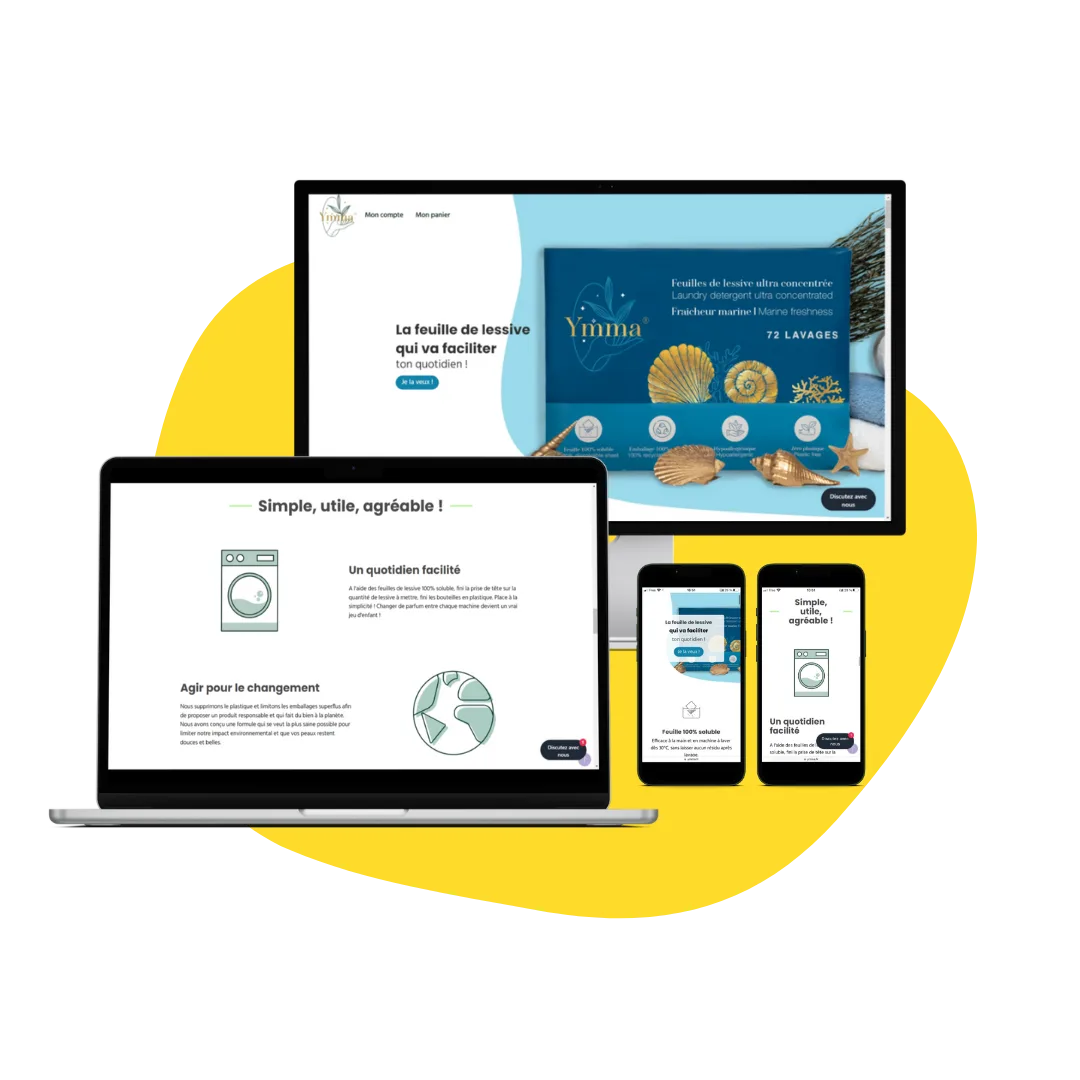 prestation web 6 Mockup site web ymma feuille de lessive